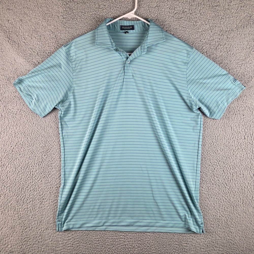 Live Forever Golf Polo‎ Shirt Mens Large Green Performance Stretch Beaver Creek